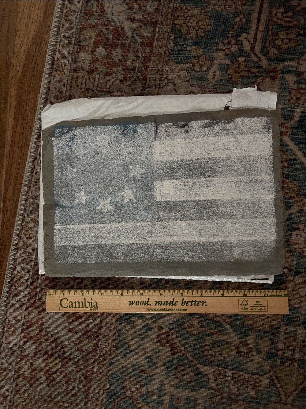 American Flag painted Slate Decorative Piece